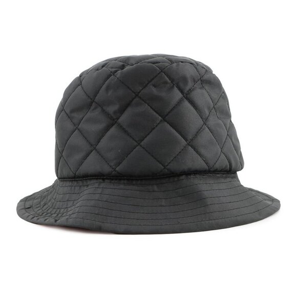 Celine Hat Quilted Logo Nylon S Hat Black Black Orange main image 5